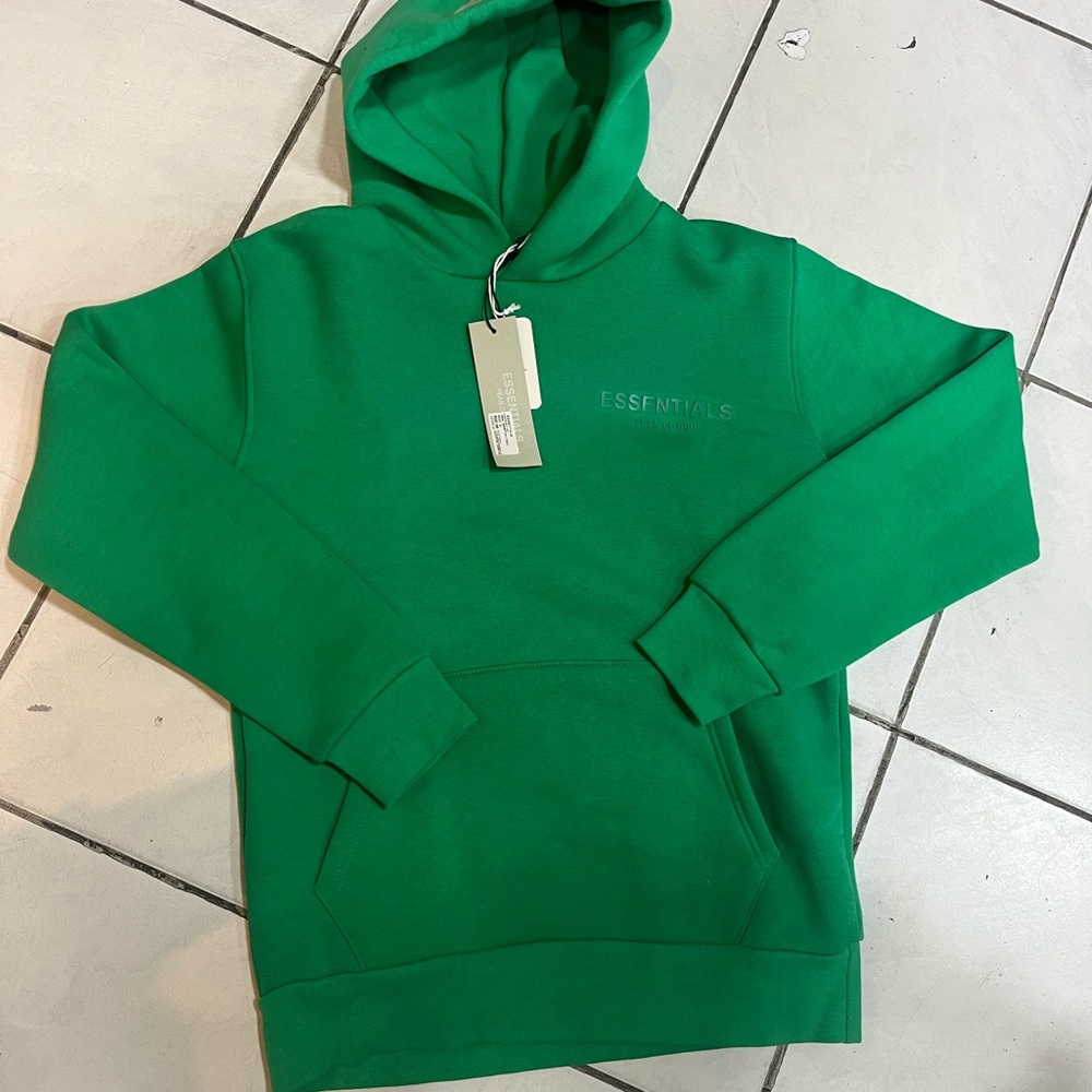 Essentials Vibrant Green Men's Hoodie